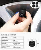 Smart Cigarette Lighter USB TPMS Car Tire Pressure Alarm Monitor System 4 Sensors Display Tyre Pressure Temperature Alarm