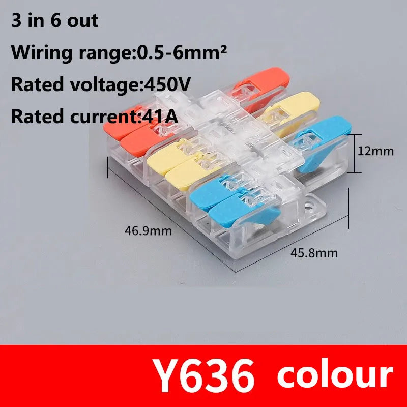 Quick Wiring Terminal Push-in Wire Connector Splitter Mini Universal High power Butt Terminal Block Led Light 1 in Multiple Out