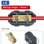 T‑Type Wire Connector ZK Terminal Splitter I-type Brass Clamp Electrical Wire Junction Box for Household Lighting Socket Wiring