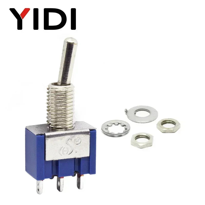 5pcs 10pcs MTS-102 103 MTS-202 203 Toggle Switch 6A 125VAC on on SPDT 6mm Mini Switch DPDT on off on Waterproof Cap