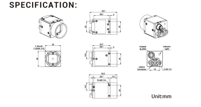 MindVision MV-SUA505GC/M 5MP USB3.0  industrial Camera  machine vision Global shutter camera