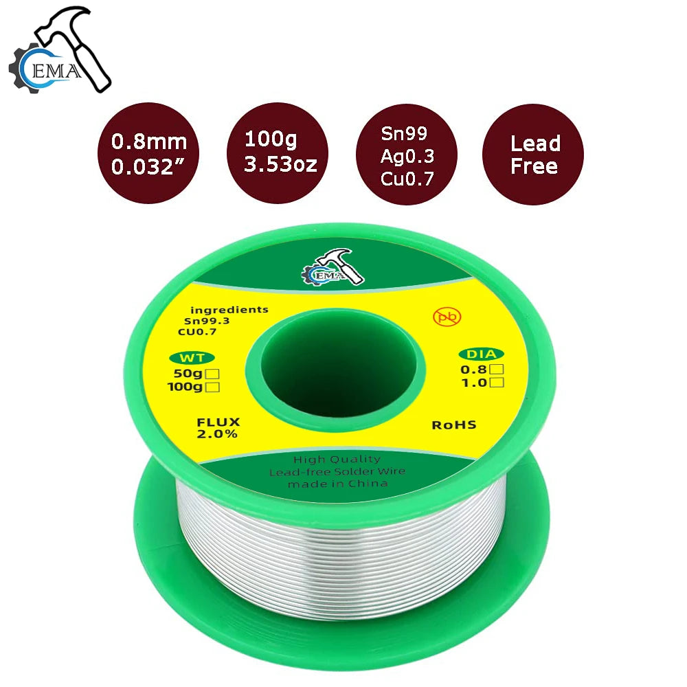 50g-500g Solder Tin Wire Eco-friendly Low Melting Point No Clean Needed SN99.3CU0.7 Leady Free/Leady Soldering Tin Wire