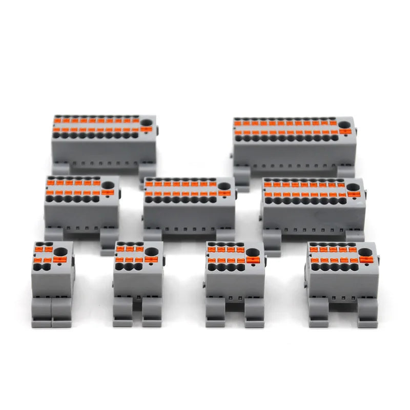1PC 225 Series Terminal Block One In Multiple Out Wire Electrical Connectors Plug-in Spliceable Splitter Guide Rail Junction Box