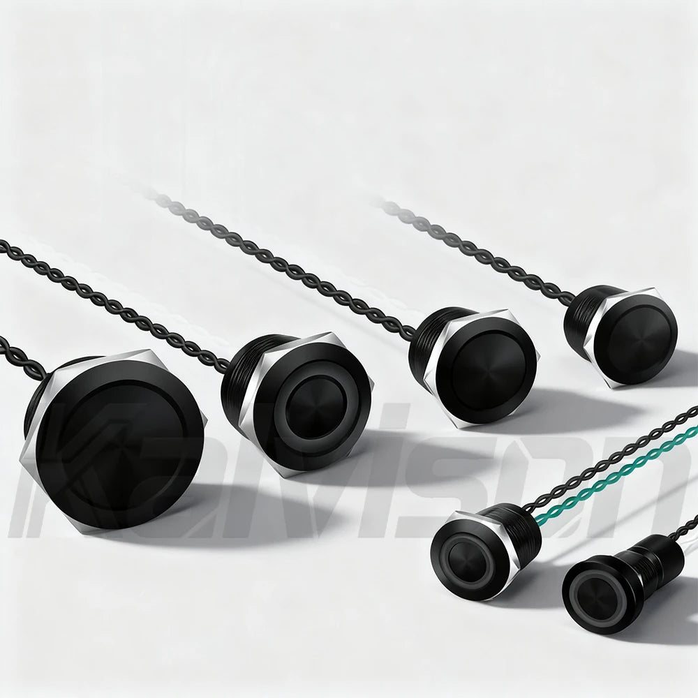 IP68 Piezo Switch 12/16/19/22/30mm Latching Waterproof Metal Touch Switch Stainless Steel Momentary Piezoelectric Ceramic Switch