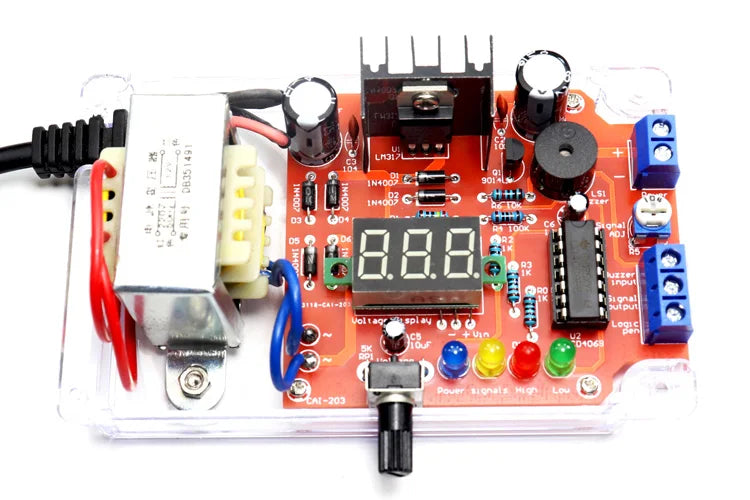 Electronic DIY LM317 Adjustable Voltage Regulated Kit DC Step-down Power Supply Making Parts With Case Soldering Assembly 220V