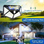 100 LED Wall Lights Outdoor Solar Lamp PIR Motion Sensor Solar Powered Sunlight Street Light for Garden Decoration