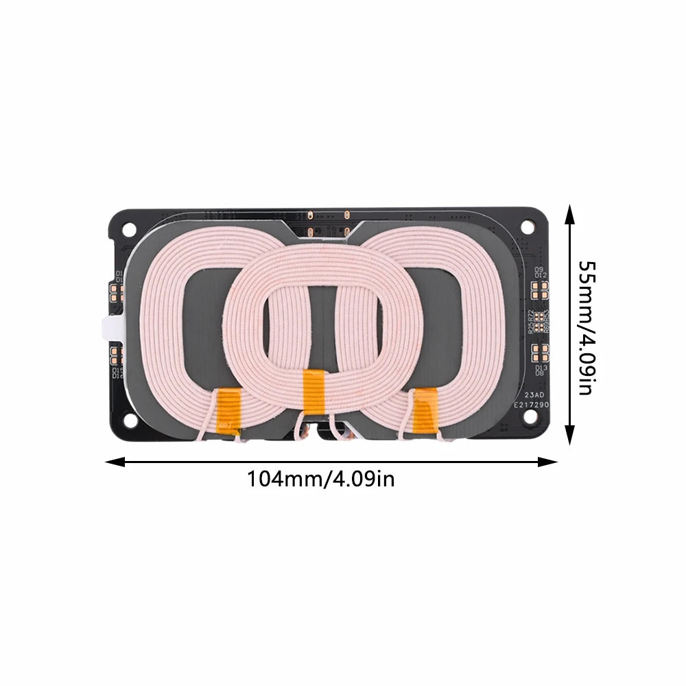 Vehicle mounted 18W high-power 3-coil wireless charger module QI wireless charging standard