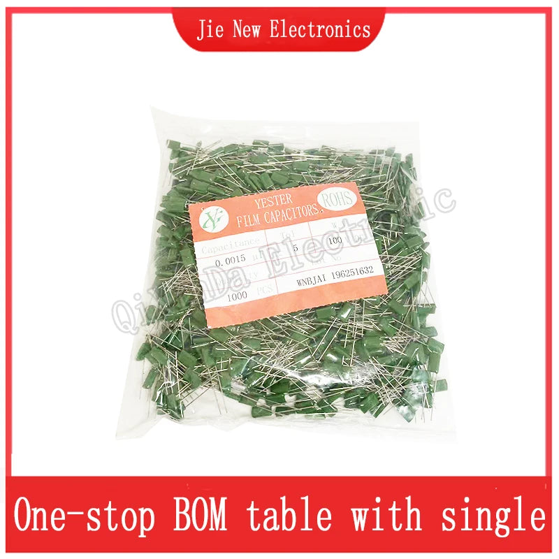 Polyester film capacitor 100V 1nF 1.5nF 2.2nF 100nF 220nF 2A102J 2A152J 2A222J 2A472J 2A103J 2A223J 2A473 2A104J 2A154J 2A474J