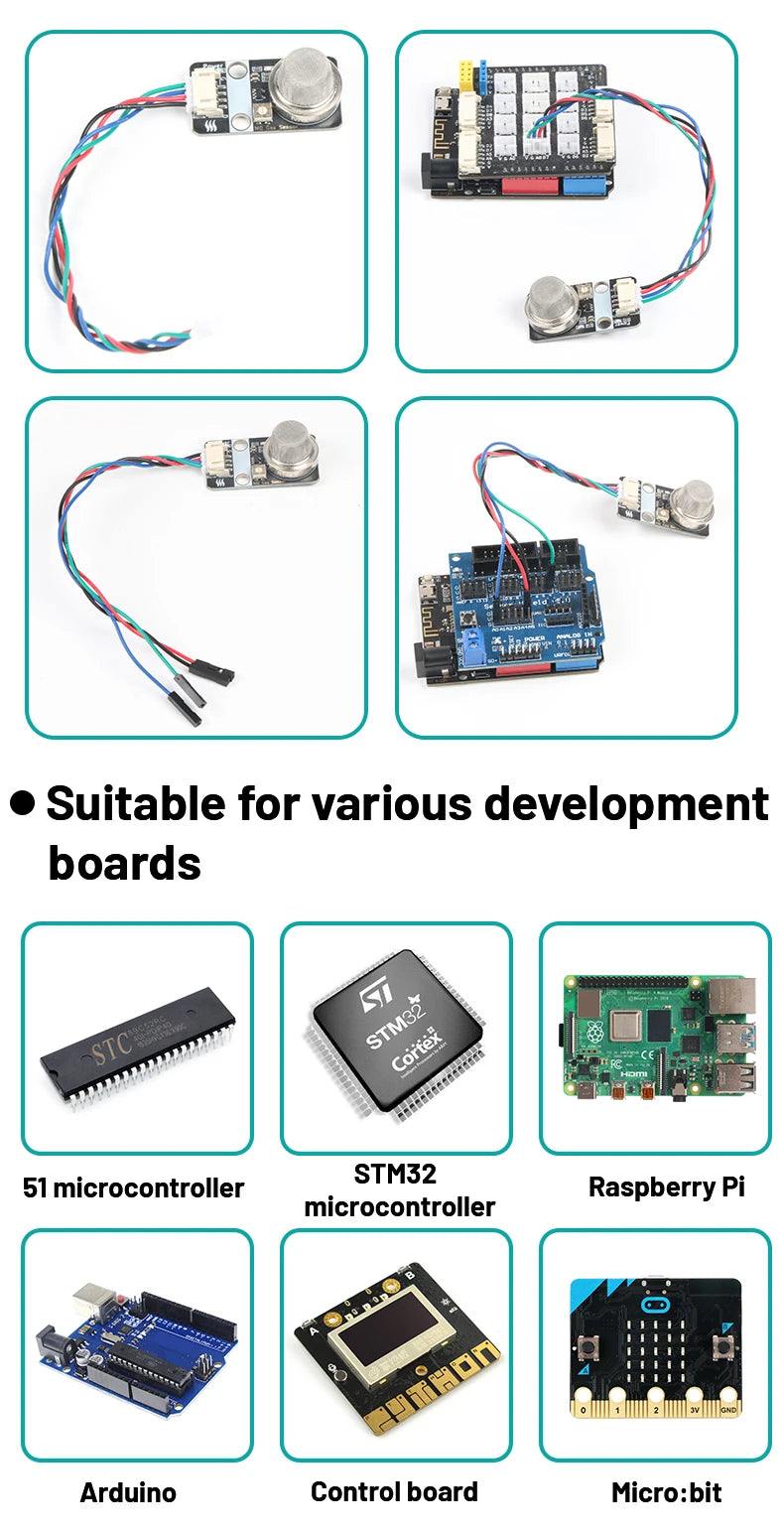 MQ-4 Gas Sensor Module Methane Natural Gas Detector Smart Home for Arduino/ESP32/Raspberry Pi/Micro:bit Compatible LEGO