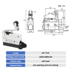 10A 250V AZ Waterproof Microswitch Travel Micro Limit Switch Small Horizontal Roller Lever AZ-7312 AZ-7311 AZ-7121 AZ-7310