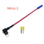12V MINI SMALL MEDIUM Size Car Fuse Holder Add-a-circuit TAP Adapter with 10A Micro Mini Standard ATM Blade Fuse