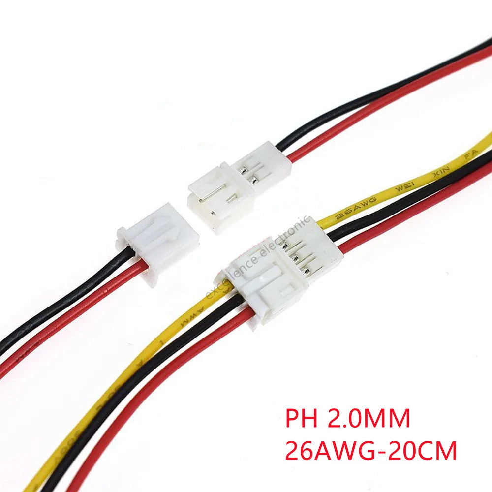 2/5/10Pairs JST 1.25 PH/SM2.5/XH 2.54 Pitch Male Female Wire Connector 2P 3P 4P 5P 6P JST Plug Jack Terminal Cable