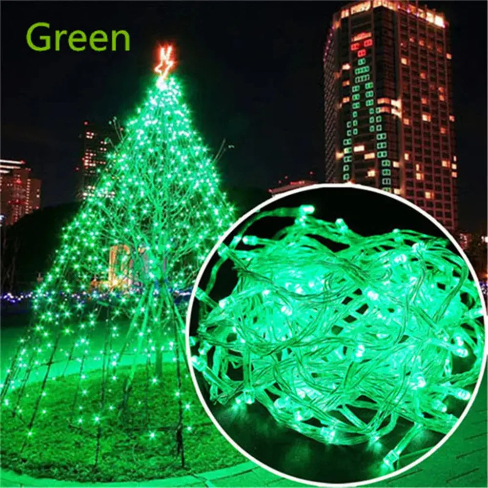 Holiday Outdoor 100 LED String Lights 10M 220V 110V Christmas Xmas Wedding Party Decorations Garland Lighting Christmas light