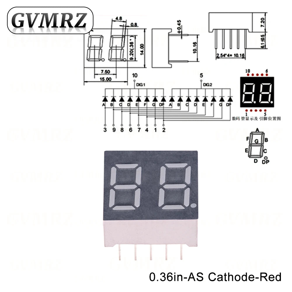 0.36inch Digital tube Common AnodeCathode Red 1 2 3 4 Bit digital Tube LED Display 7 segment