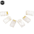 50/100 Pieces 8P8C RJ45 Clear Pass Through Connectors Modular Plug for Network CAT5 LAN Professional and High Quality