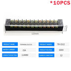 10PCS TB-1503/TB-1506 15A TB-2503/TB2506 600V 15A Dual Row Strip Screw Terminal Block wire Fixed Wiring Board connector