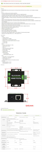Waveshare RS485 to Ethernet Converter, Upgradable Cortex-M0 Processor, RS485 and RJ45 Port