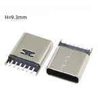 20pcs TYPE C 6 Pin Female Socket Connector DIP Vertical 180° Charging Port Plug Socket USB 6P TYPE-C H=6.8/6.9/8.8/9.3/10/10.5mm
