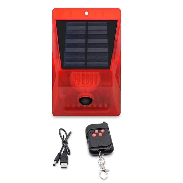 New Solar Infrared Motion Sensor Detector Waterproof 129dB Loud Remote Control Siren Security Alarm System For Home Yard Outdoor