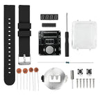 DIY Electronic Watch Kit 0.28'' LED Digital Tube Creative Watch Soldering Kit Microcontroller Watch Kit with Silicone Strap&Case