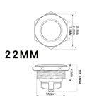 20pcs 16/19/22mm Momentary Reset Metal Push Button Waterproof Switch Screw Terminal Doorbell PC Power Switch Flat High Head 1NO