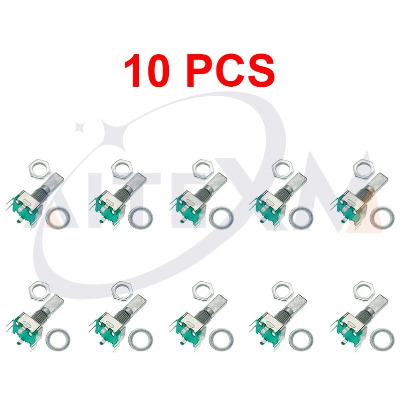 1-10PCS EC11 Rotary Encoder Code Switch/EC11/Audio Digital Potentiometer With Switch 5Pins Handle Length 20mm