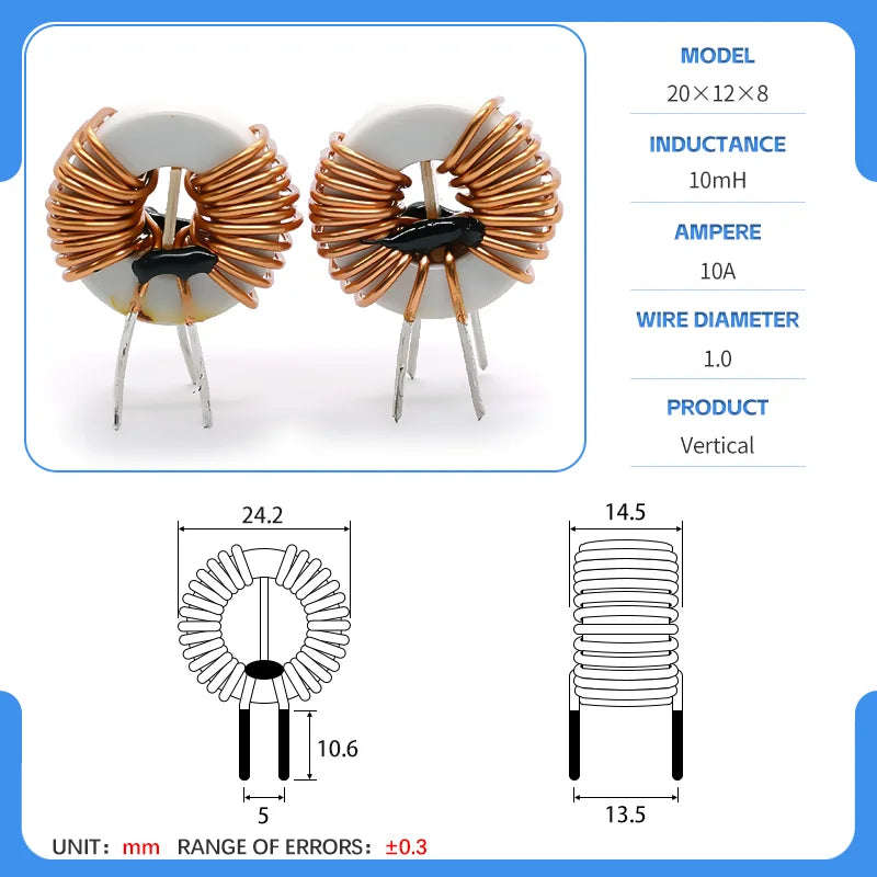 12x8.5x5 20x12x8 26x16x10 Amorphous Nanocrystalline Inductors Toroidal Choke Common Mode Filter Inductor