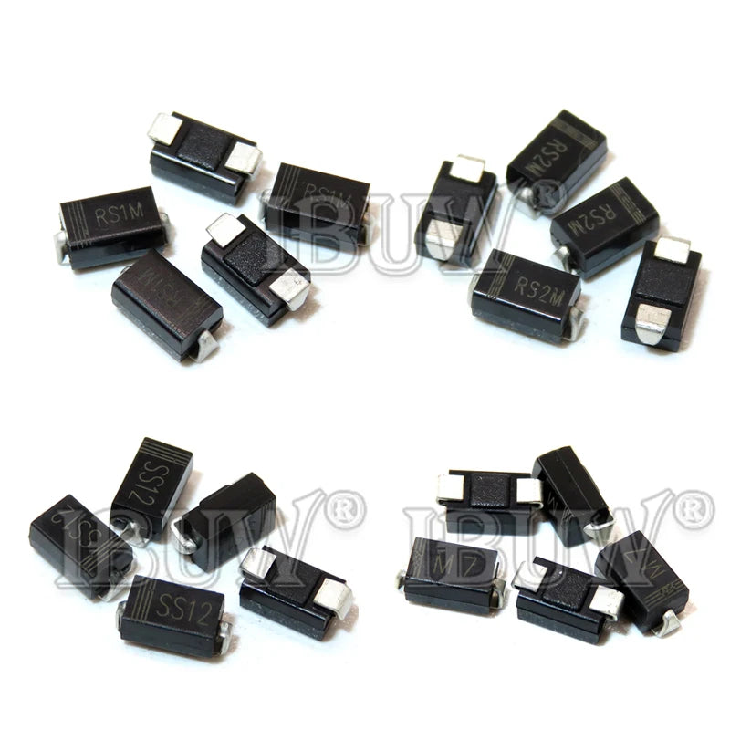 100PCS Rectifier diode M1 M4 M7 SS12 SS14 SS16 SS24 SS34 SS36 SS110 SS210 SS210 US1M RS2M ES1D DO-214AC Schottky diodes