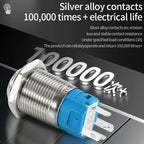 ABILKEEN 16/19/22MM LED Ring Light Metal Push Button Switch 1NO1NC/2NO2NC LED Ring Light Momentary/Latching Push Button Switch