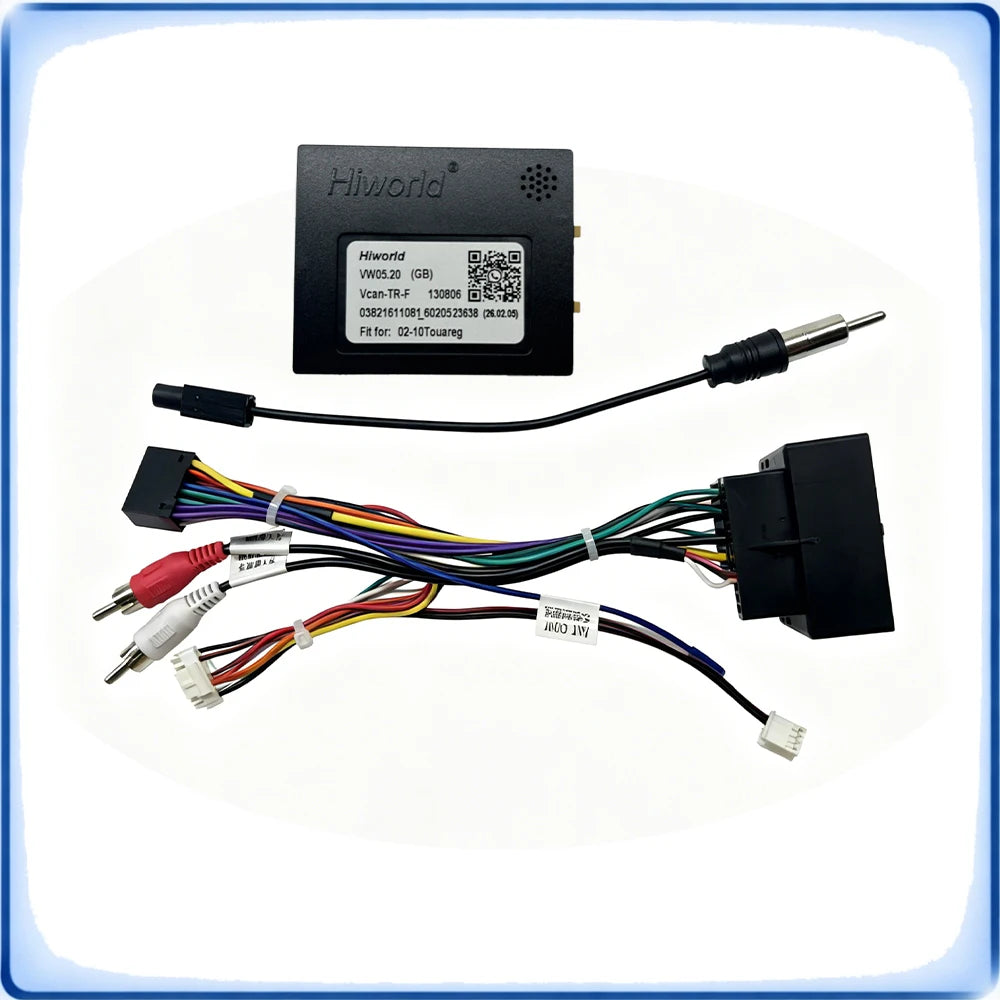 Car Radio Wiring Harness with CANBUS Decoder for VW Touareg 2003-2010 7L Dedicated Stereo Audio Cable Plug and Play