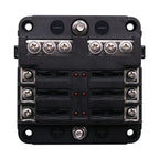 6/12 Way Blade Fuse 12-24V Car Boat Fuse Box Holder With Plastic Cover For Power Panel Board Camper RV Accessorie