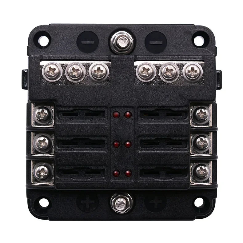 6/12 Way Blade Fuse 12-24V Car Boat Fuse Box Holder With Plastic Cover For Power Panel Board Camper RV Accessorie