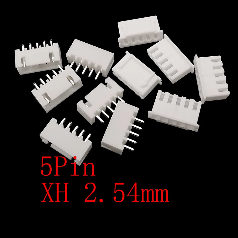 100Pcs JST XH 2.54mm Pitch 2/3/4/5 Pin Plastic Shell Male Plug Female Jack Socket Terminals Housing Wire Connector XH2.54 White
