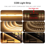 Super Bright USB DC5V COB Led Light Strip 320LED/m High Density Flexible Linear Lighting Warm/Natural/White 50cm 1m 2m 3m 4m 5m
