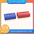 10PCS Red Blue Toggle Switch Spacing 2.54MM DIP Dial The Code Switch 1 2 3 4 5 6 7 8 9 10 12P