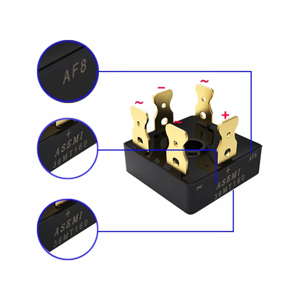 36MT160 3 Phase Bridge Rectifier 35A 1600V ASEMI D-63 Package