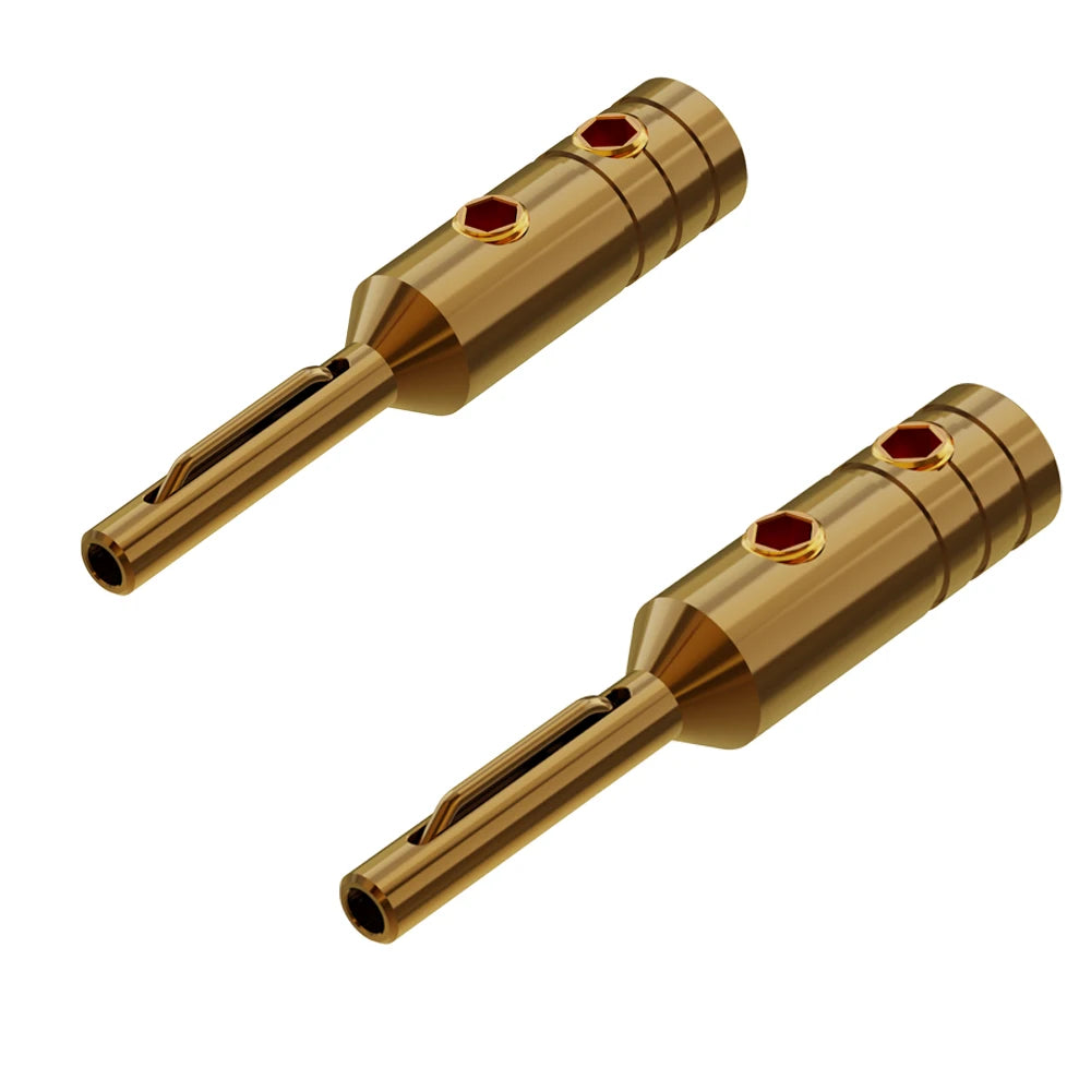 4Pcs Monosaudio Top Selling B80 Pure Copper/Gold/Rhodium Plated Banana Plug Hi-end Grade Adapter Connector Terminal Jack