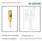 100pcs Dim0.3-0.46mm Mini Round Hole Pin Header Female Gold PCB Solder Claw Spring Jack Crystal Oscillator Sensor Relay Socket