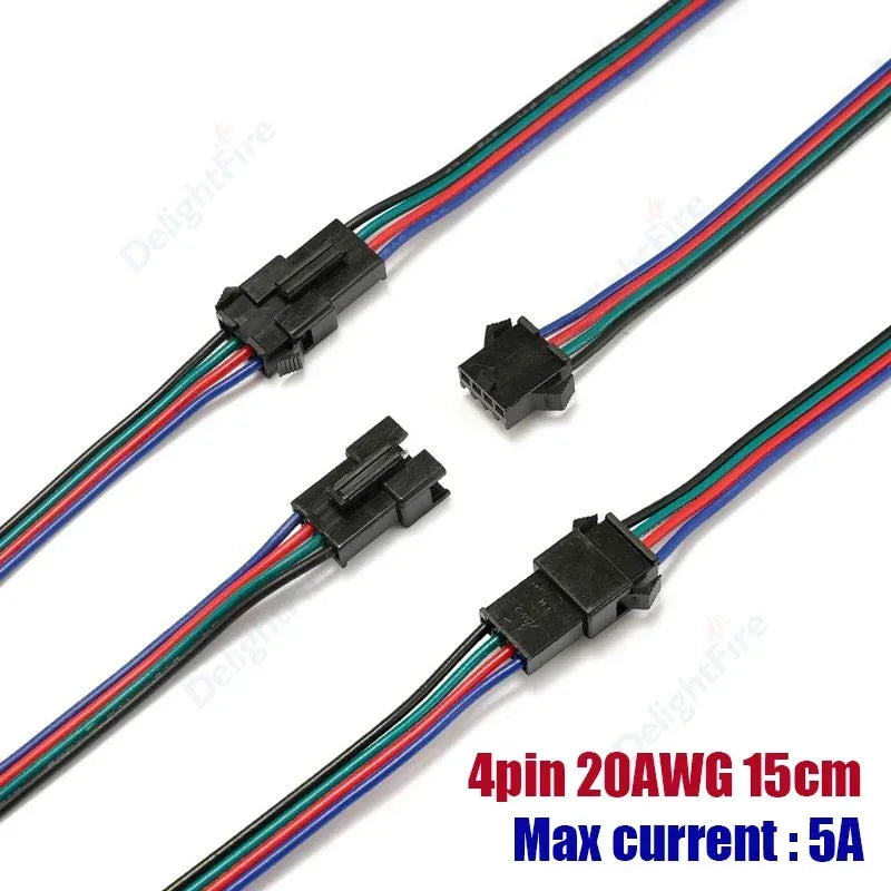 2 3 4 5 6 Pin JST SM LED Connector Cable 3A 5A Male Female Plug Wire Connector For Pixel Light WS2812 Led Strips Driver Battery