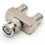 1PC BNC Male to Dual BNC Female Adapter Y Splitter 50 Ohm RF Connector Coaxial High Quanlity Brass Nickel Plated