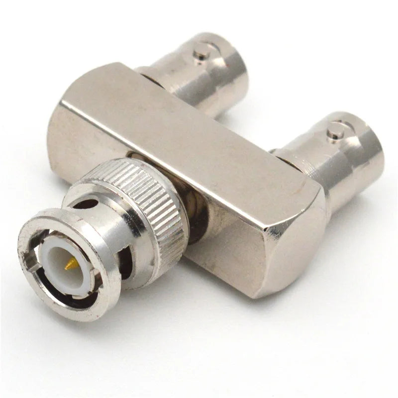 1PC BNC Male to Dual BNC Female Adapter Y Splitter 50 Ohm RF Connector Coaxial High Quanlity Brass Nickel Plated