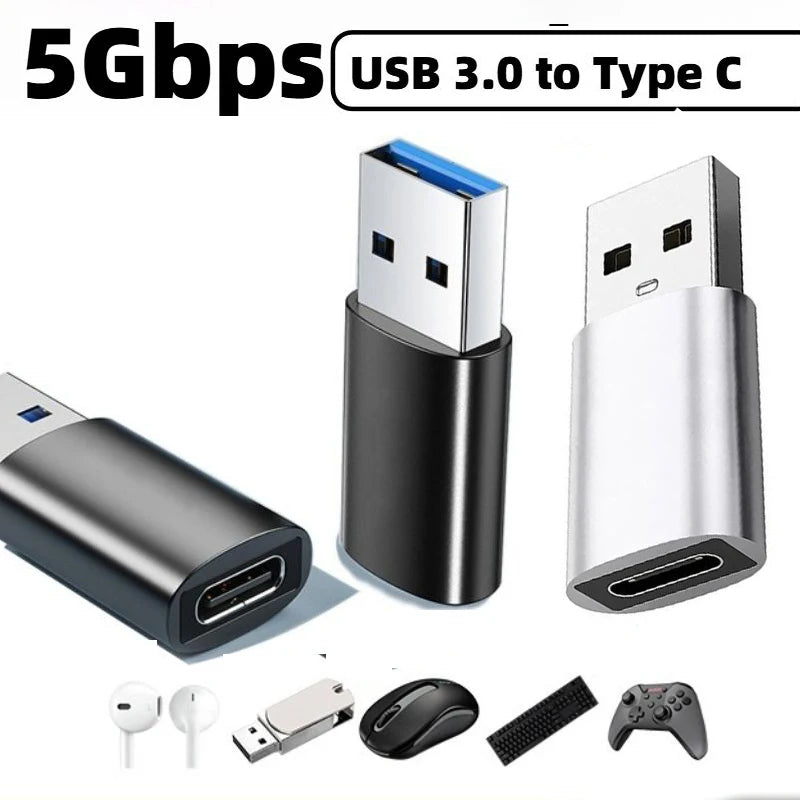 Type-c Female To USB 3.0 Male Adapter Charging Data Cable Connector For iPhone Samsung Huawei Phone Ipad Laptop USB-C Earphone