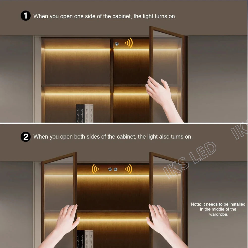 Touch Sensor Switch Hand Sweep Switch 5A 12V-24V IR Motion Sensor Hand Wave Scan Smart LED Closet Cabinet Light/Wardrobe Lamp
