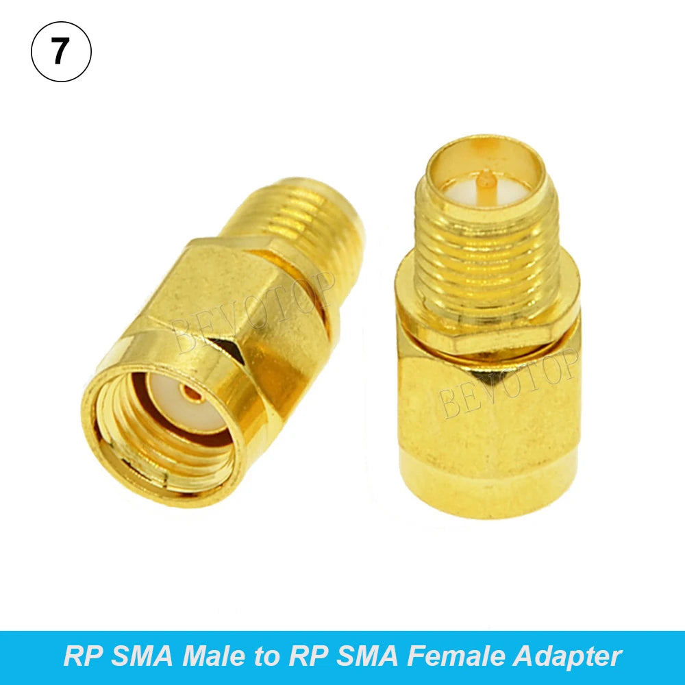 2Pcs/Lot SMA/RP SMA Male to RP SMA Female Straight Adapter RF Coaxial Connector Converter for WIFI 4G Antenna Wholesale