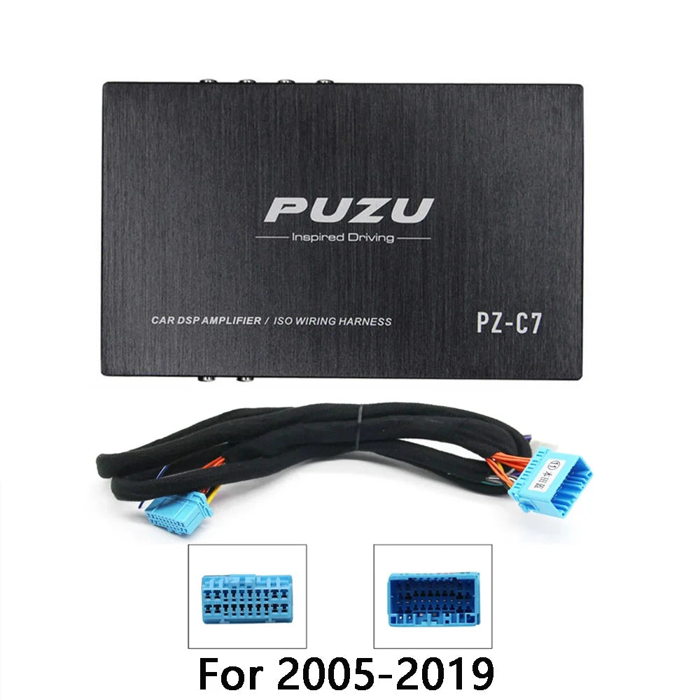 PUZU PZ-C7 Wiring Harness 4X150W Car DSP Amplifier Car Radio Sound Upgrade Digital Audio Signal Processor For Suzuki 2005-2019