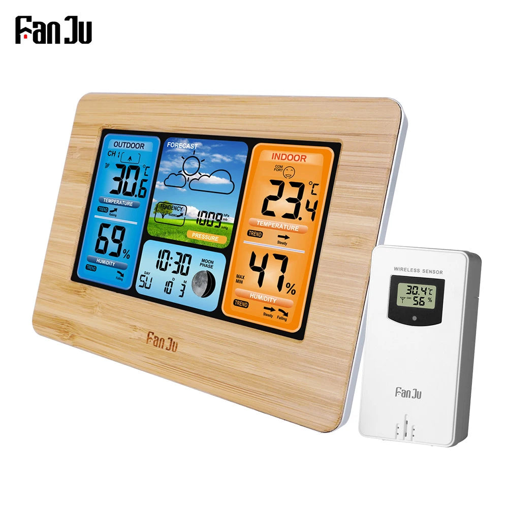 LCD Digital Weather Station Thermometer Hygrometer Barometer Alarm Clock Weather Forecast Wireless Sensor Home Hygrothermograph