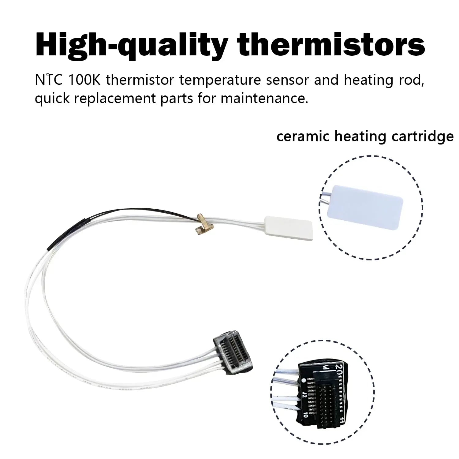 Heating Assembly Kit for A1/A1 Mini Hot End Heating Component with Heater Cartridge and Thermistor Temperature Sensor for Bambu
