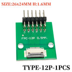 1PCS FFC/FPC Conversion Board 0.5mm Pitch Connector 2.54MM Double Row Bending Pins 4/10/12/14/15/16/18/22/24/26/30/34/40/50/60P