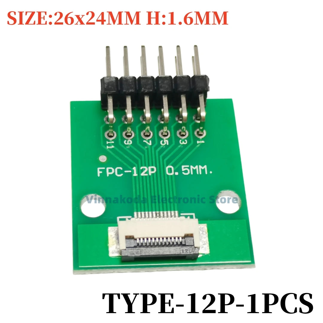 1PCS FFC/FPC Conversion Board 0.5mm Pitch Connector 2.54MM Double Row Bending Pins 4/10/12/14/15/16/18/22/24/26/30/34/40/50/60P