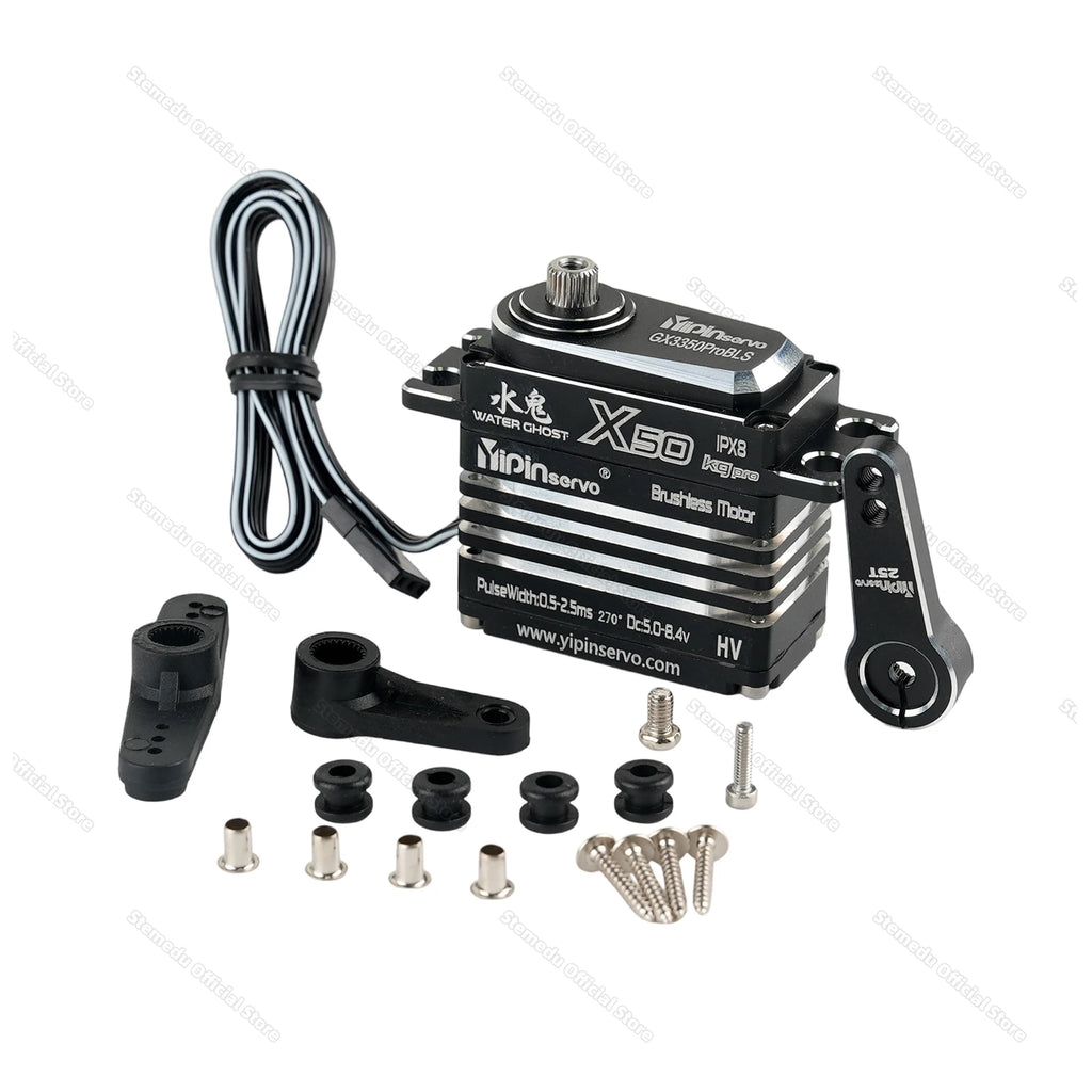 GX Yipin X50 Pro 50KG HV Servo Waterproof IPX8 Digital Brushless Motor for 1/8 1/10 RC Cars/Crawlers 25T Metal Arm Gear 180/270
